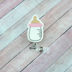 Babyfles Badge Reel - Arbeid en Levering - OBGYN Badge Reel - Vilt Badge Reel- Intrekbare ID Badge Houder - Badge Pull