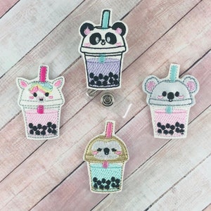Iced Coffee Badge Reel, Badge Holder, Cute Badge Clip, Retractable ID Badge Holder, Coffee Badge Reel, Nurse Badge Reel, Lanyard, ID Badge