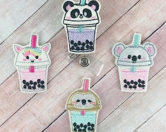 Iced Coffee Badge Reel, Badge Holder, Cute Badge Clip, Retractable ID Badge Holder, Coffee Badge Reel, Nurse Badge Reel, Lanyard, ID Badge