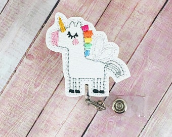 Unicorn Fairy Badge Reel, Unicorn Badge Holder, Nurse Badge Clip, Retractable ID Badge, Badge Pull, Lanyard, Peds Badge Reel