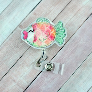 Tropical Fish Badge Reel - Fish Badge Reel - Badge Reel - Glitter Badge Reel - Badge Holder - Badge Pull