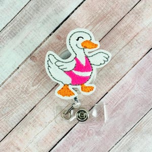 Summer Silly Goose Badge Reel, Funny Badge Holder, Nurse ID Badge, Teacher Lanyard, Retractable Badge Clip, Badge Topper, Coworker Gift
