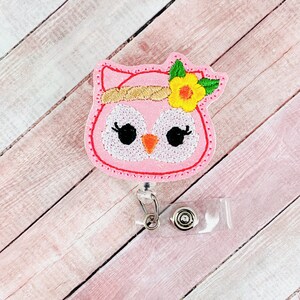 Floral Owl Badge Reel, Nurse Badge Holder, Teacher Lanyard, Retractable ID Badge, Interchangeable Badge Buddy, Coworker Gifts