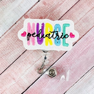 Pediatric Nurse Badge Reel, PNP Badge Reel, Peds Nurse Gift, Nursing Badge Reel, RN Badge Reel, Retractable ID Badge Reel Holder, Badge Clip