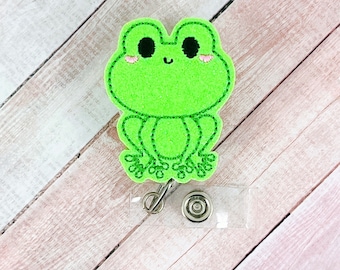 Porta badge a forma di rana kawaii, porta badge portafortuna, porta badge per infermieri, cordino per insegnanti, badge con nome medico, clip per targhetta, Badge Buddy