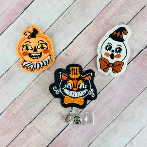 Vintage Halloween Badge Reel, Nurse Badge Clip, Fall ID Badge Holder, Coworker Gift, Retractable ID Holder, Medical Badge, Badge Buddy