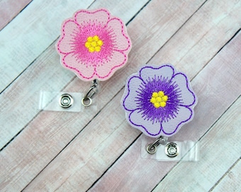 Flower Badge Reel, Nursing Badge Reel, Spring Badge Holder, Retractable ID Badge Holder, Teacher Lanyard, Easter Badge Reel, Badge Clip