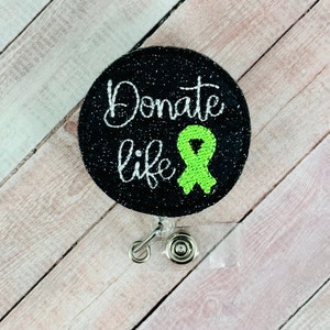 Donate Life Abzeichen Reel, Organspender Ausweishalter, Transplant Krankenschwester ID Abzeichen, Band Ausweisclip, Badge Buddy, ID Ausweishalter