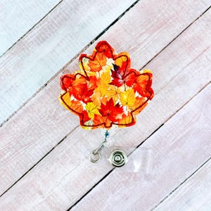 Fall Leaf Badge Reel, Nurse Badge Holder, Autumn Badge Holder, Id Clip, Retractable ID Badge Holder, Gifts for Nurses, Halloween Badge Buddy