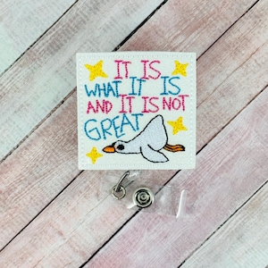 Silly Goose Badge Reel, Funny Badge Holder, Nurse ID Badge, Teacher Lanyard, Retractable Badge Clip, Badge Topper, Coworker Gift