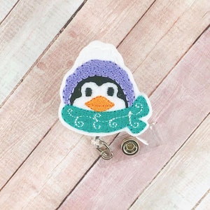 Bobine d&#39;insigne pingouin hiver, porte-carte d&#39;identité d&#39;infirmière, clip pour insigne interchangeable, cadeau d&#39;infirmière, insigne d&#39;identité, lanière d&#39;enseignant, tirette pour insigne médical