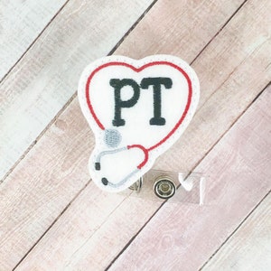 PT Stethoscope Badge Reel, Physical Therapist Gift, Badge Buddy, Nursing Badge Reel, Physical Therapy Lanyard, Med Student Gift