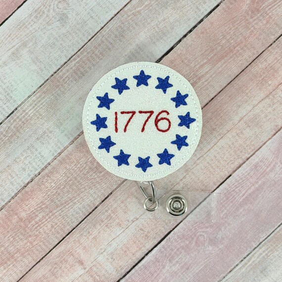 Patriotic Id Badge American Flag Badge Reel, "america The Beautiful", Patriotic ID Holder 