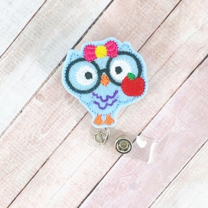 School Owl Badge Reel, Teacher Lanyard, Teacher Appreciation Gift, Name Badge, ID Holder, Badge Holder, Name Badge, Dietitian Gift