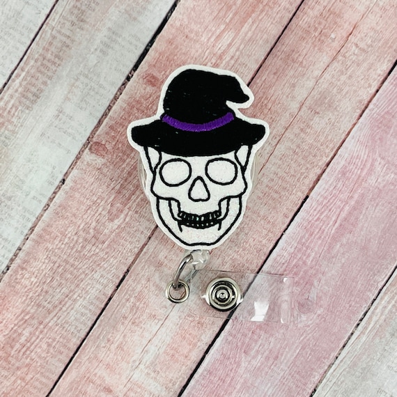 Id Badge Halloween Witch Skeleton Witch Badge Reel, Halloween ID Badge, Nurse Badge Holder, Teacher  Lanyard, Xray Badge Clip, Interchangeable Badge Reel, Fall Badge