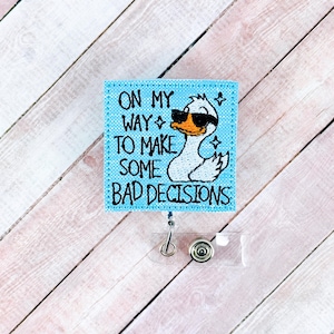 Funny Goose Badge Reel, Nurse Badge Holder, ID Badge Clip, Coworker Gift, Interchangeable Badge Buddy, Medical Badge Clip