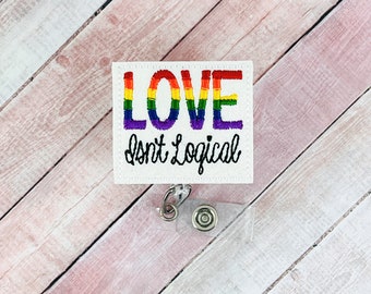 Pride Love Badge Reel, Rainbow Badge, LGBTQ+ Badge Reel, ID Badge, Awareness Badge Reel, Badge Clip, ID Holder, Lanyard, Nurse Badge Reel