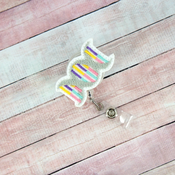 DNA StrandBadge Reel - Helix Badge - DNA - Helix - Badge Reel - Feltie Badge Reel- Retractable ID Badge Holder - Badge Pull