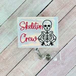 Skeleton Crew Badge Reel, Radiologist ID Badge Holder, Radiology Nurse ID Badge Holder, XRay Badge Reel, Skeleton Badge Clip