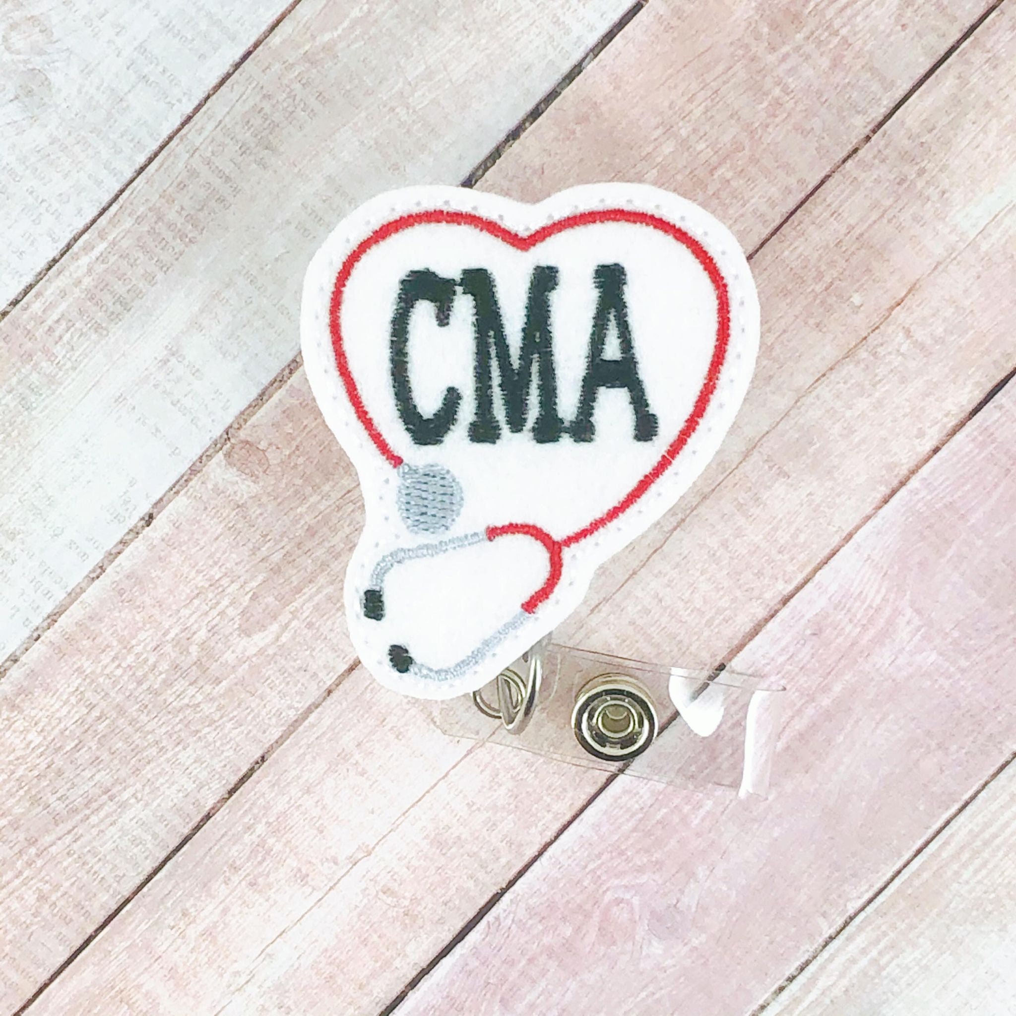 MA CMA Badge Reel for Medical Assistant & Certified Medical Assistant;  Nurse, Nurses, Nursing Assistant ID Lanyard Retractable Holder Medical