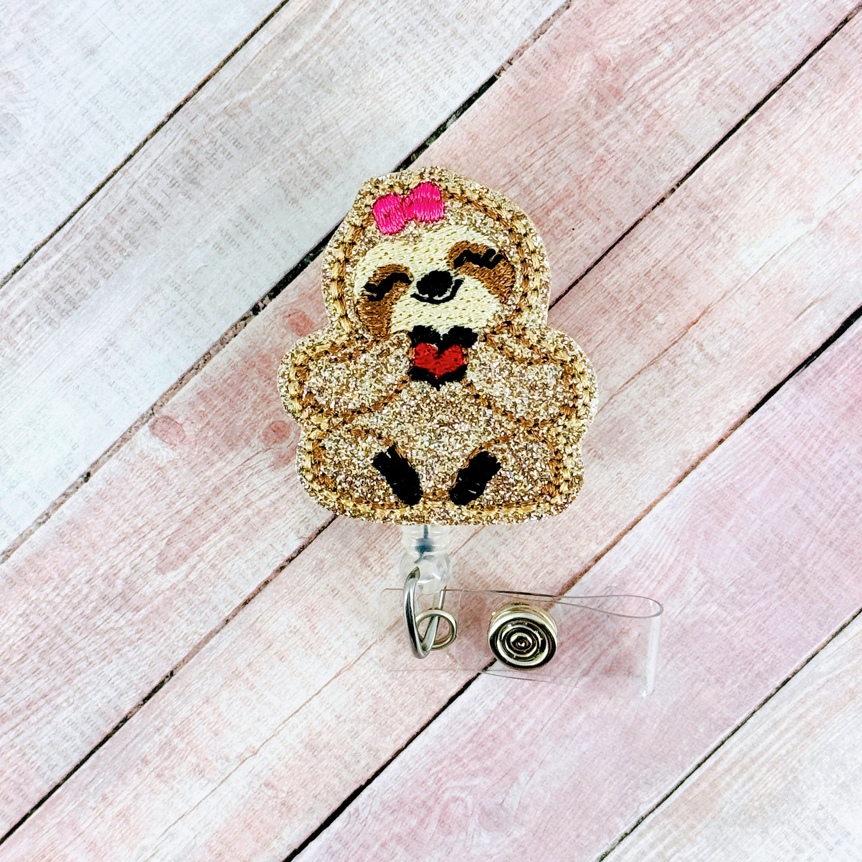 Funny Sloth Badge Reel For Nurses - Retractable ID Badge Holder With Alligator Clip