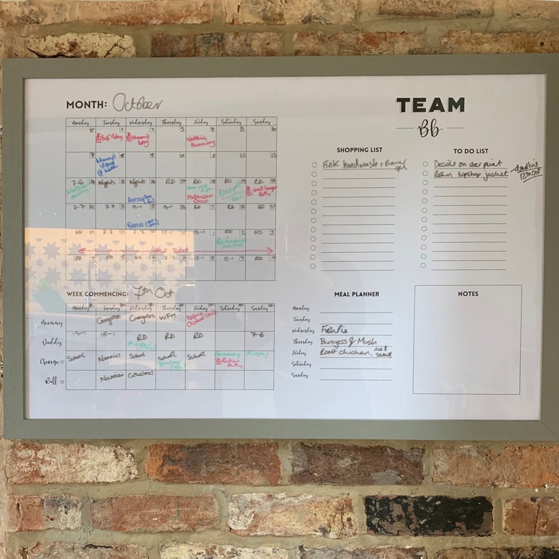 Digital A1 Family Wall Planner Month Week Calendar Command Etsy