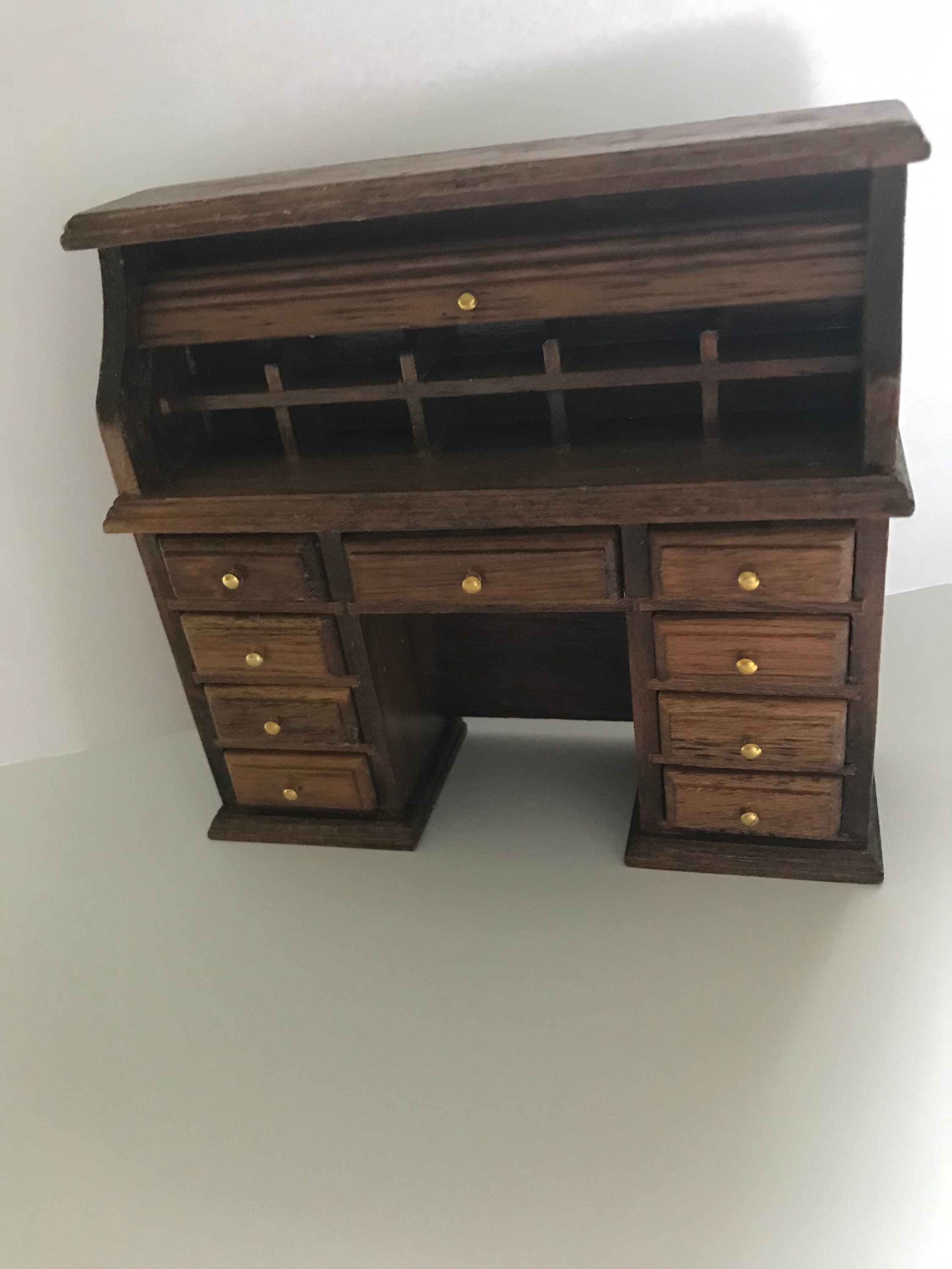 Miniature Rolltop Desk and Chair Etsy