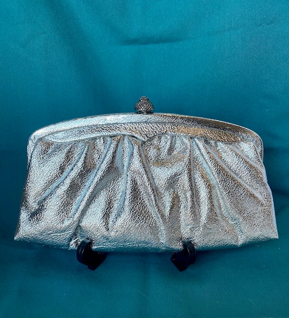 Vintage Admiral 1950’s Silver Clutch Purse Evening