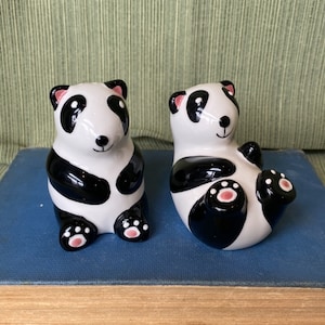 Panda Bear Ceramic Cubs Salt & Pepper Shaker Set