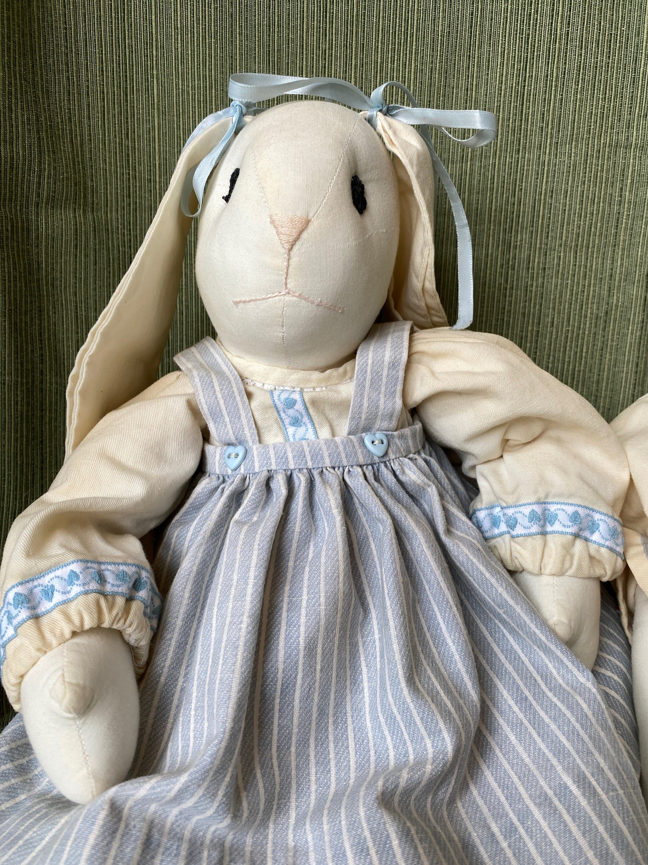 Vintage Muslin Bunny 20 Inch Rabbit Dolls Boy and Girl, Matching ...