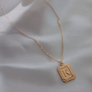 Gold Plated Letter Necklace - Initial Necklace - Gold Monogram Necklace - Layering Necklace - Dainty Jewelry