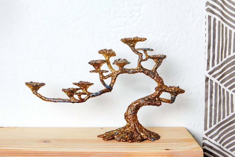 Chanukah Menorah Bonsai Tree unique Hanukkah Menorah Modern Rustic look Jewish Home Decor Holiday Decoration image 4