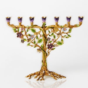 Menorah 7 Branch Tree of Life Menorah Modern Reminder of the Temple Menorah Unique