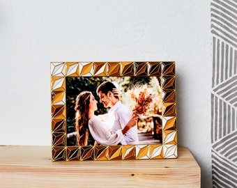 Picture Frame Dimensions geometric mosaic Unique Photo Frame Contemporary Art Special gift that hold the Moments 5X7