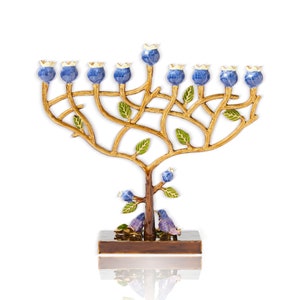 Hanukkah Menorah Jewish lamp, Pomegranate Tree designed for Chanukkah Tree of life Modern Home Decor Judaica Art Holidays Gift Chanukia image 8