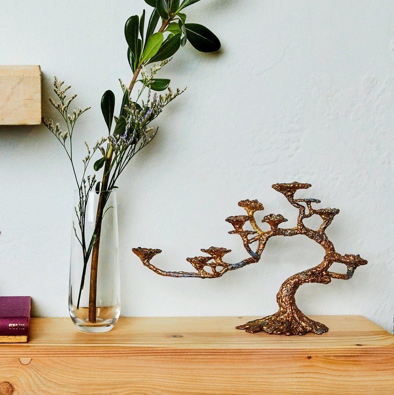 Chanukah Menorah Bonsai Tree unique Hanukkah Menorah Modern Rustic look Jewish Home Decor Holiday Decoration image 9