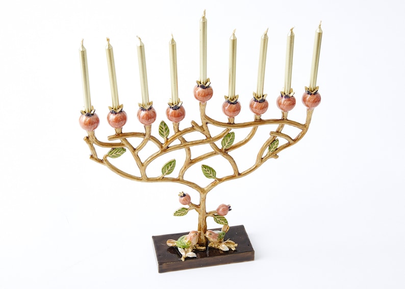 Pomegranate Menorah Gift for the Jewish Home. Handmade & Hand Etsy