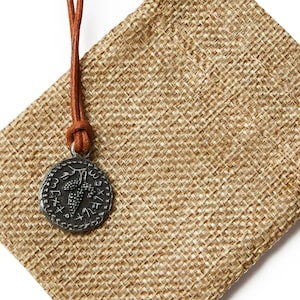 Jewish Jewelry Coin Pendant Shimon Bar Kokhba Revolt Coin Replica Vintage Necklace Antique Charm Unique Gift Idea Resizable up to 21&quot;