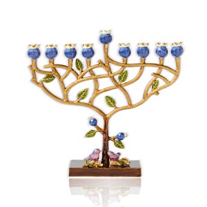 Hanukkah Menorah Jewish lamp, Pomegranate Tree designed for Chanukkah Tree of life Modern Home Decor Judaica Art Holidays Gift Chanukia image 6