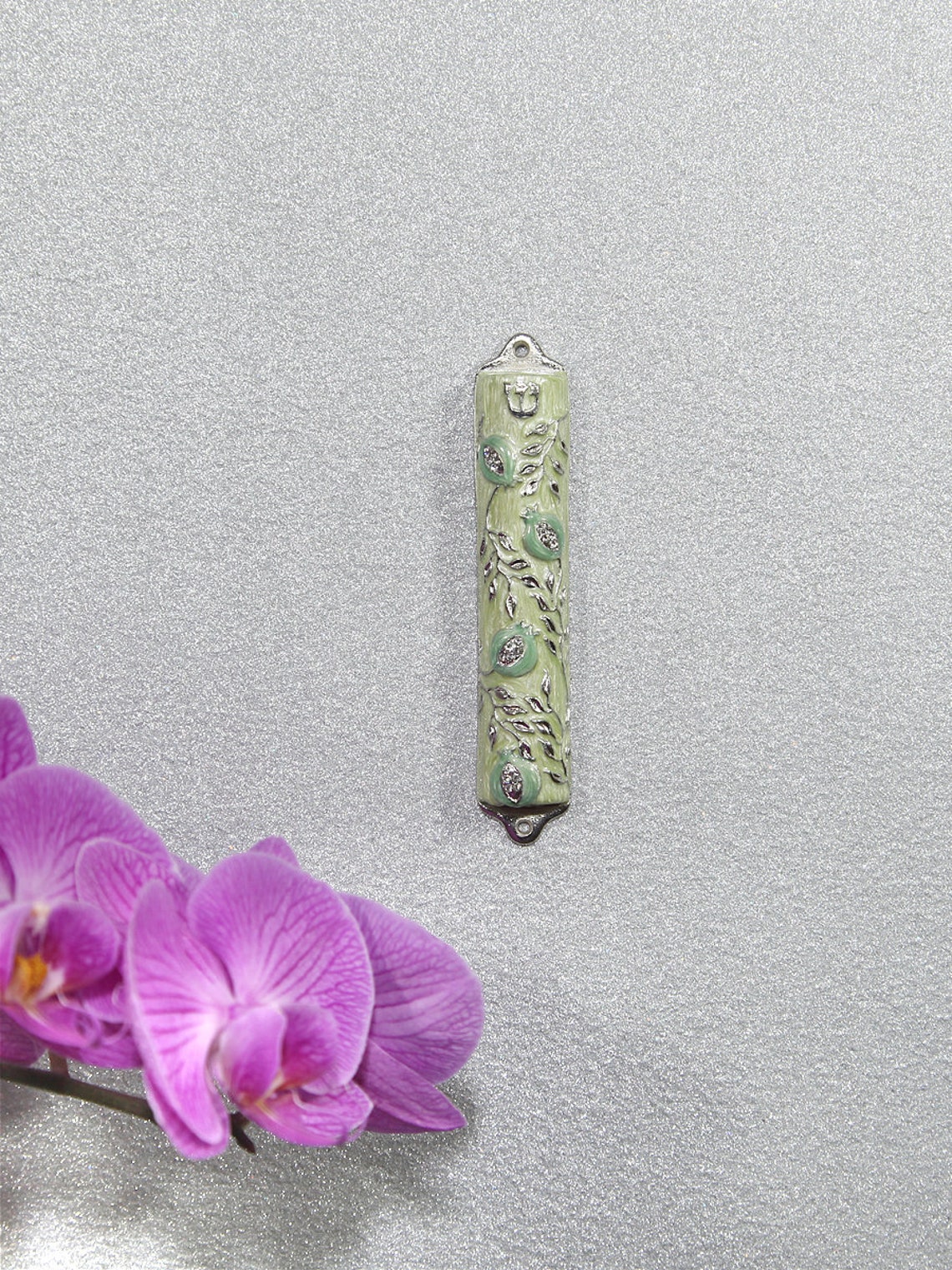 Mezuzah Case Bless This House With Pomegranate Tree Design Etsy