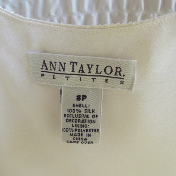 Ann Taylor 100% Silk Cami Tank Ivory Cream Pearl … - image 5