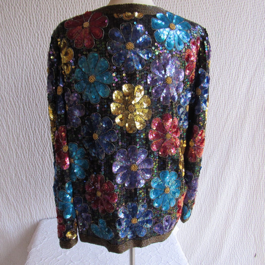 Vintage Floral Embroidered Sequin Jacket for Women main image 0