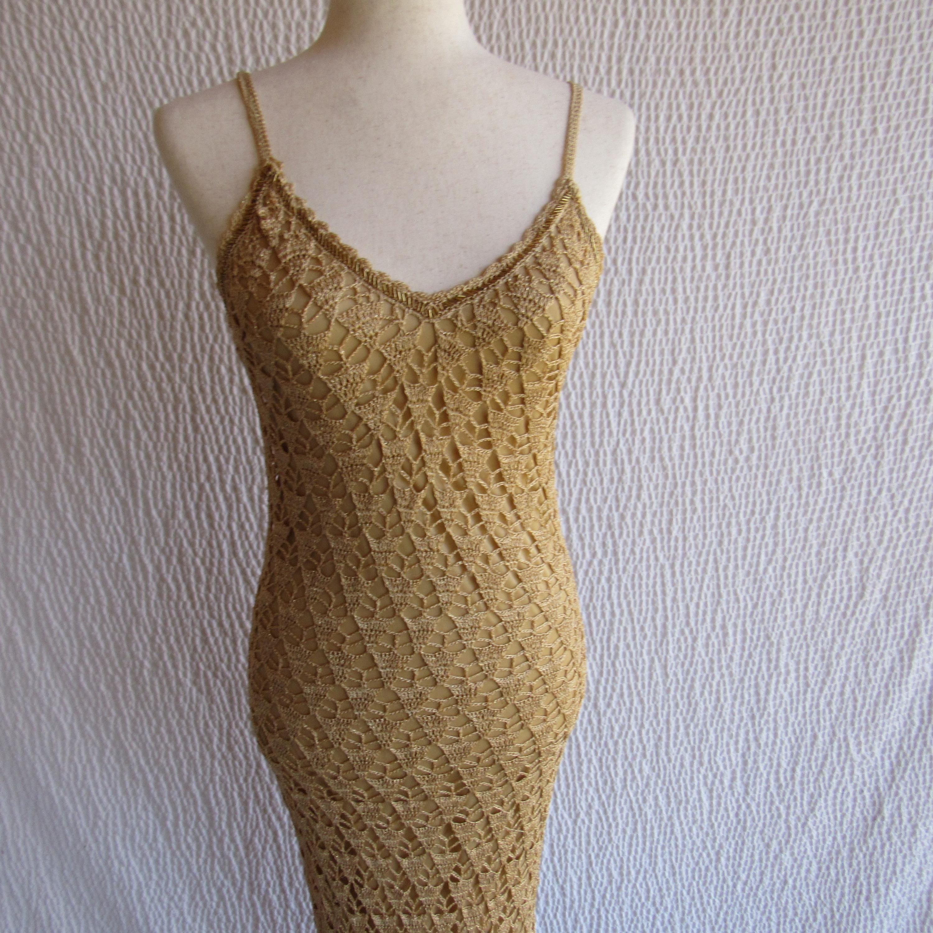 gold distressed knitted dress - Etsy different color wedding dresses