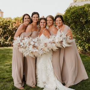 Wedding Bouquet Boho Orange Brown Terracotta Pampas Wedding Bridal Bouquet Ivory Wedding Bouquet Artificial Flowers Bridesmaid Bouquet