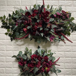 Wedding Arch Dark Moody Burgundy Only Black Tie Wedding Arch Arrangement Arbor Ties Arrangements Burgundy Wedding Maroon Artificial Faux