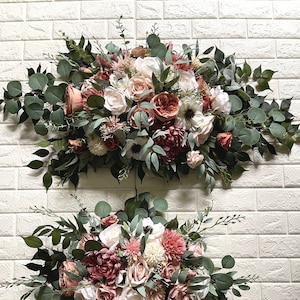Anemone Mauve Dusty Rose Wedding Arch Arrangement Arbor Arrangements Flowers Wedding White Package Artificial Faux Flowers Wedding Decor