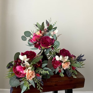 Viva Magenta Fuchsia Centrepieces Bouquets Burgundy Hot Pink Wedding Boho Table Wedding Bouquet Hot Pink Artificial Flowers Bouquet