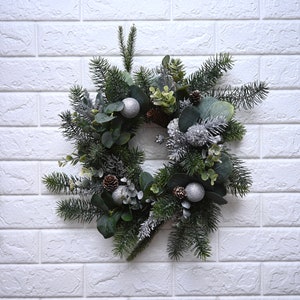 Christmas Wreath Winter Christmas Decor Wreath 15&quot; Centrepiece Candle Holder Xmas Candle Handmade Pine-cone Office gift idea Merry Christmas