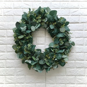 Eucalyptus Lente Zomerdeur Krans Greens Baby Eucalyptus Floral Greens Kransen Handgemaakte 20 " Kunstmatige bloemen Home sweet home