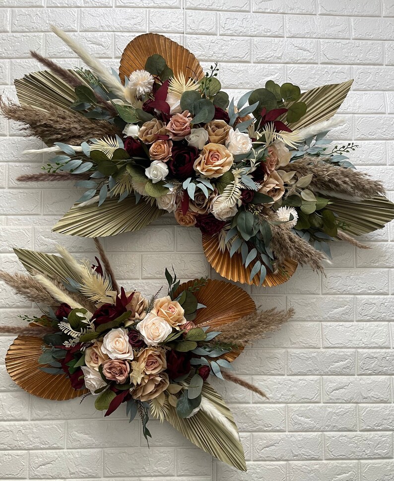 BOHO Pampas Grass Wedding Arch Arrangement Rustic Arbor Etsy